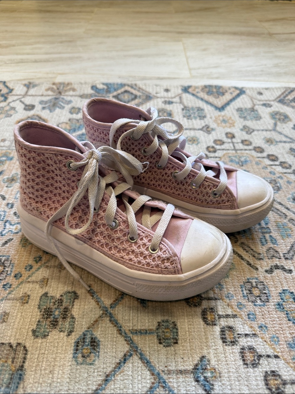 Converse Pink Knit High-Top Sneakers
